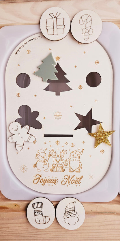 Couvercle TROFAST / Noël / père noël / lutin / neige / activité enfant / nomenclature / Montessori