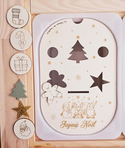 Couvercle TROFAST / Noël / père noël / lutin / neige / activité enfant / nomenclature / Montessori