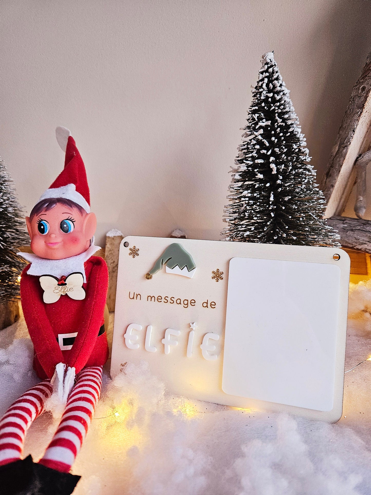 Plaque mémo / message lutin farceur / lutin de noël déco de Noël / elfe noel elfie farce blague enfant personnalisé déco noël cadeau