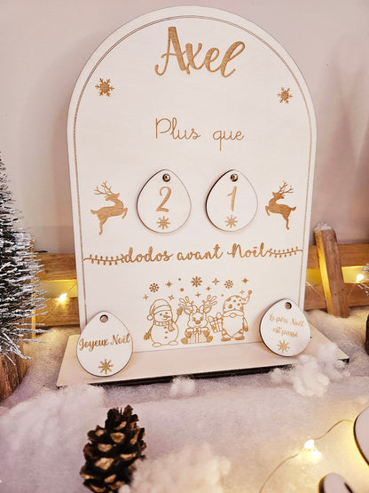 Calendrier de l'avent | Décompte de Noël | décompte dodo | enfant | noël | bois | personnalisé