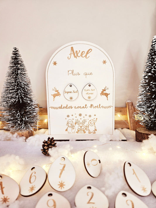 Calendrier de l'avent | Décompte de Noël | décompte dodo | enfant | noël | bois | personnalisé