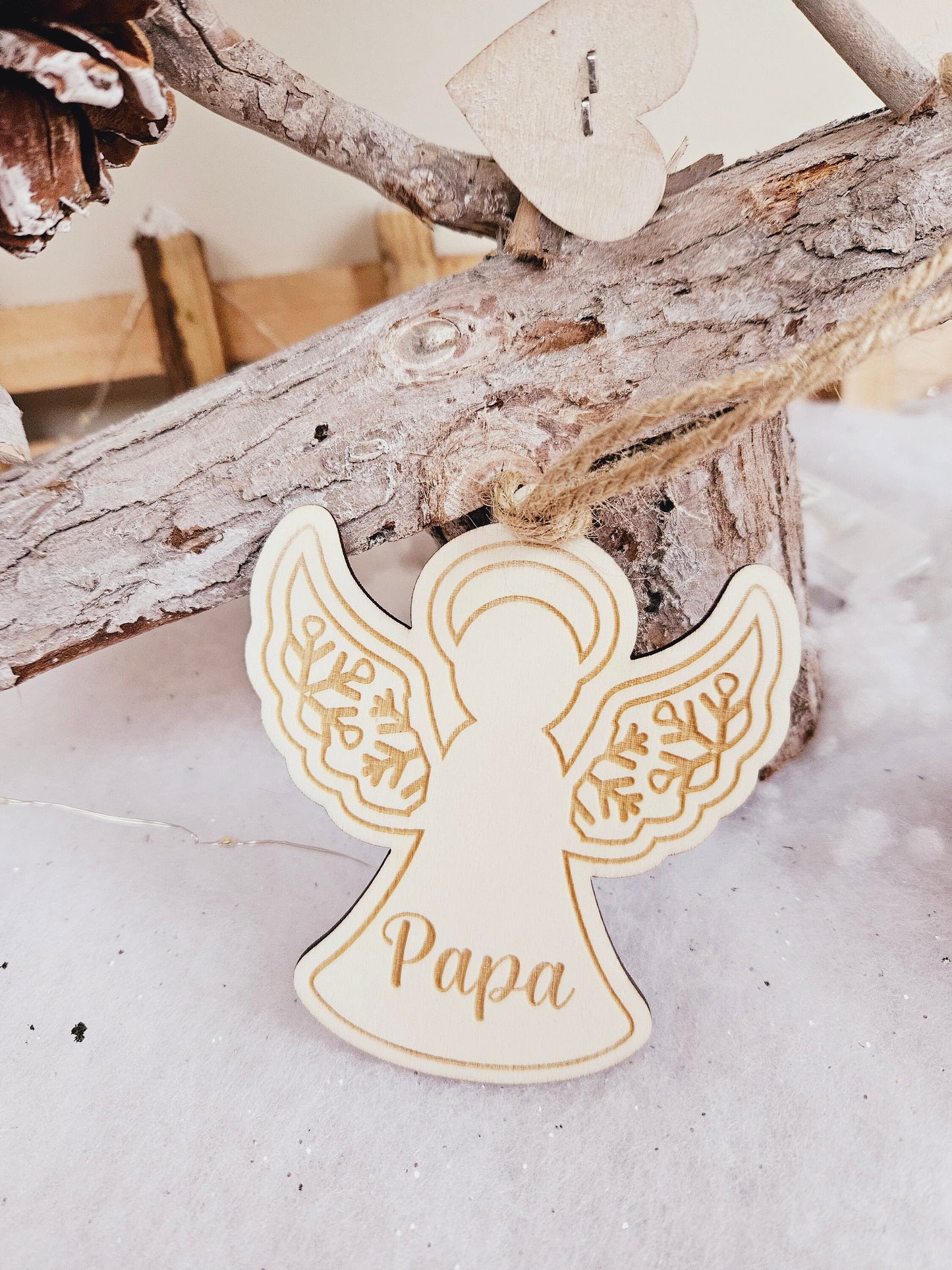 Boule de Noël Ange blanc  personnalisée | personnalisable | deuil | ornement souvenir