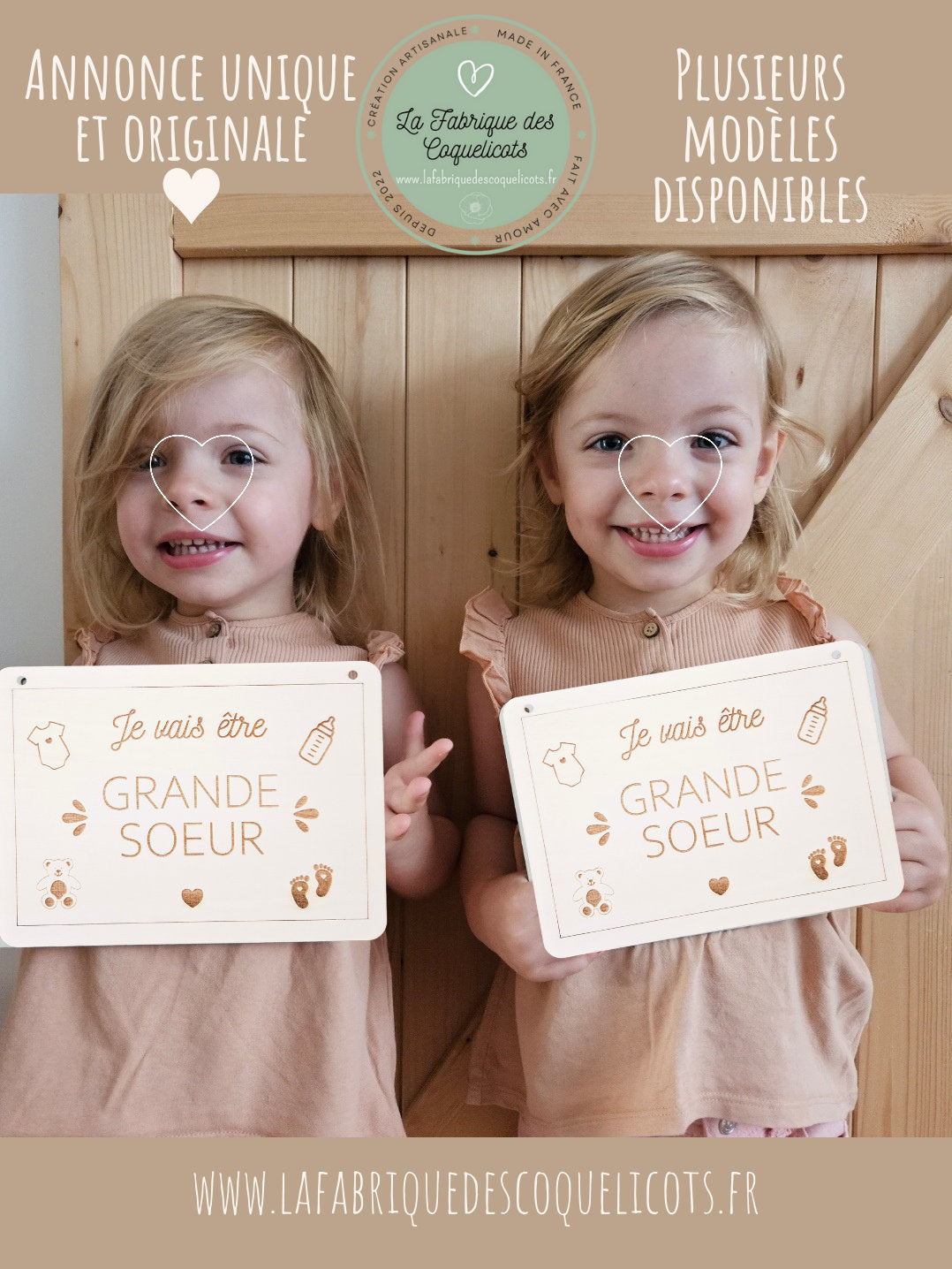 Pancarte Future grande sœur / futur grand frère - grossesse bébé annonce