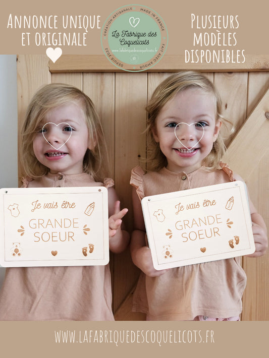 Pancarte Future grande sœur / futur grand frère - grossesse bébé annonce