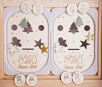 Couvercle TROFAST / Noël / père noël / lutin / neige / activité enfant / nomenclature / Montessori