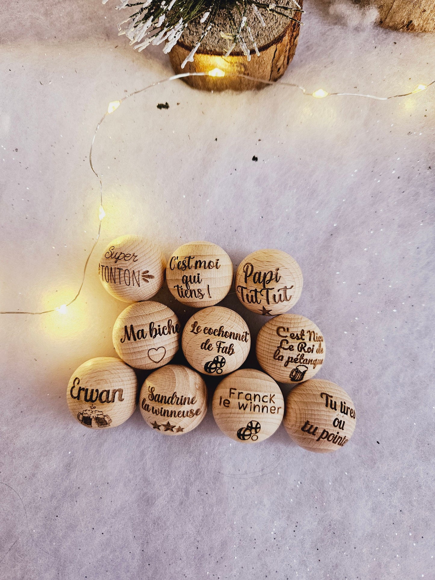 Cochonnet pétanque personnalisé / mariage / cadeau invité / tonton papy papa/ fête des pères / fêtes de papy papi / parrain / témoin /