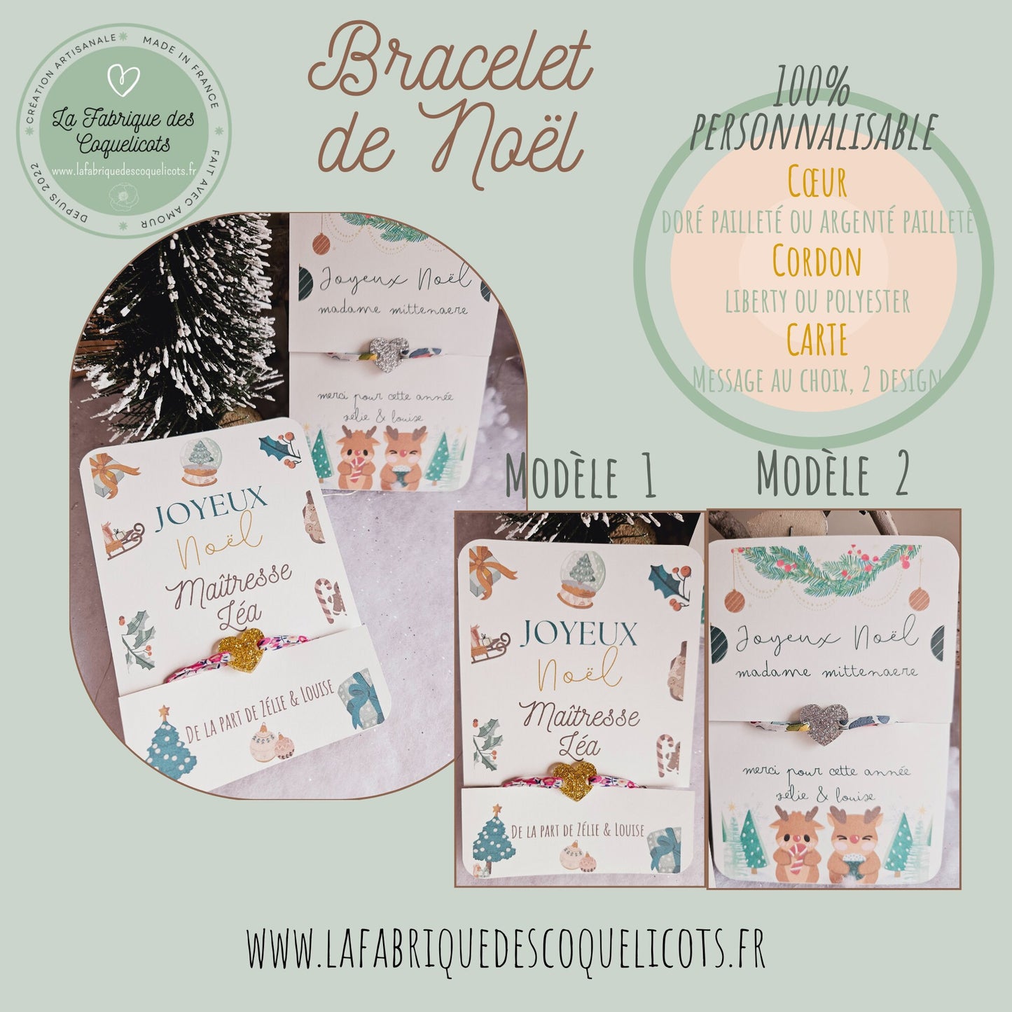 Bracelet maitresse nounou atsem école Noël cadeau personnalisé cadeau noël femme enfant maternelle / / liberty / cadeau enfant  fin année
