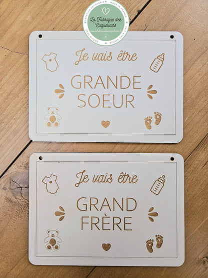 Pancarte Future grande sœur / futur grand frère - grossesse bébé annonce