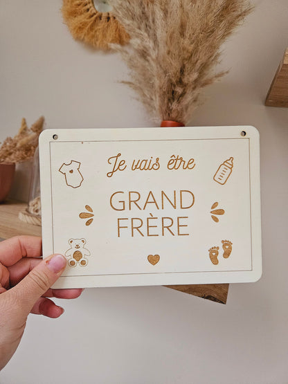 Pancarte Future grande sœur / futur grand frère - grossesse bébé annonce