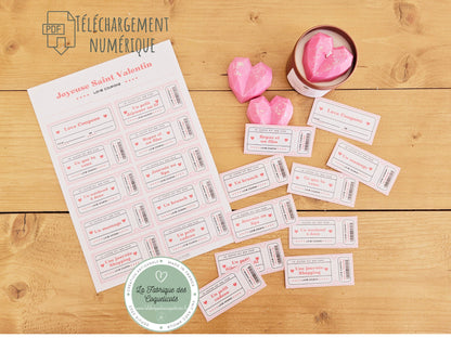 Love coupon - Coupon saint valentin amour cadeau couple cadeau amoureux amoureuse - telechargement numerique