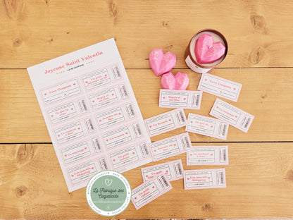 Love coupon - Coupon saint valentin amour cadeau couple cadeau amoureux amoureuse - version papier