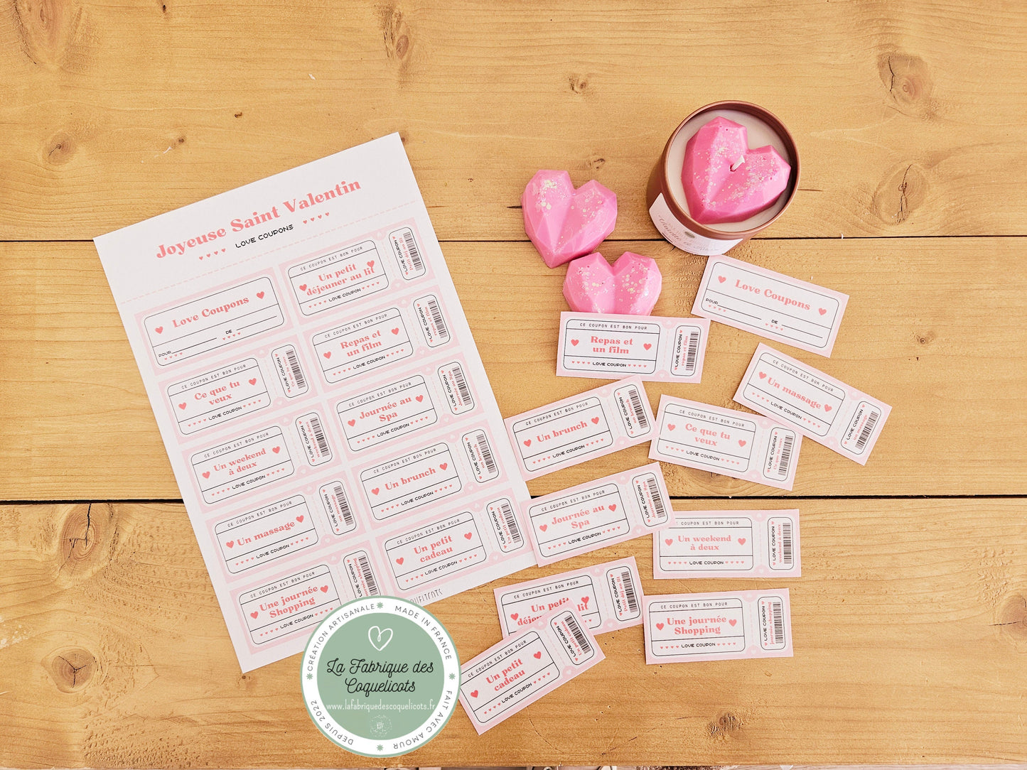 Love coupon - Coupon saint valentin amour cadeau couple cadeau amoureux amoureuse - telechargement numerique