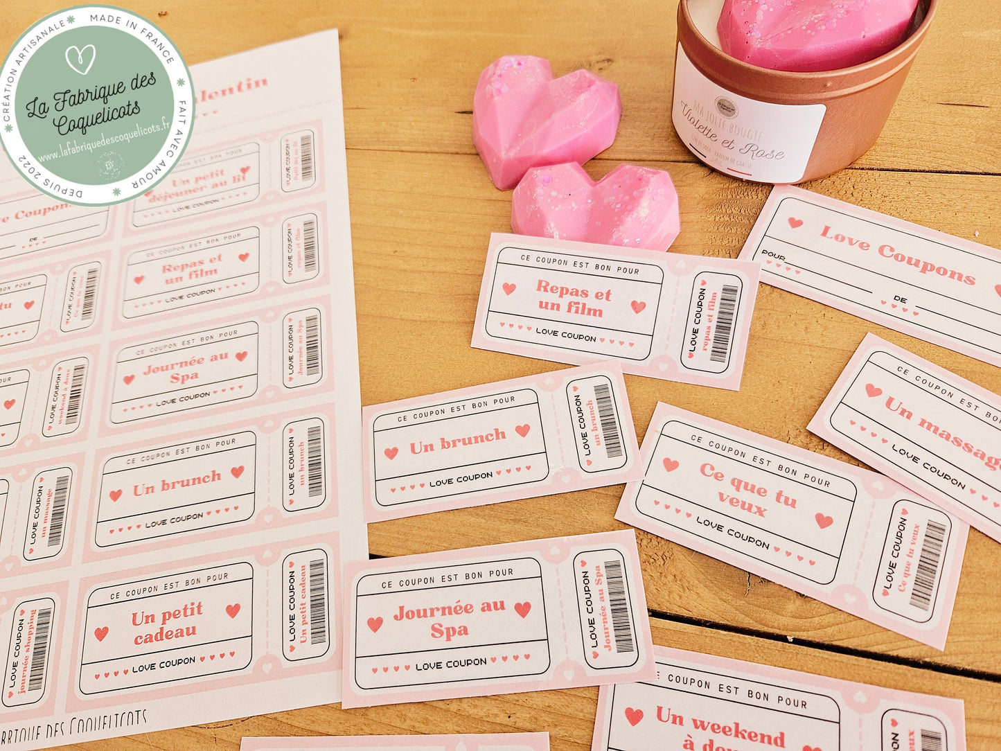 Love coupon - Coupon saint valentin amour cadeau couple cadeau amoureux amoureuse - telechargement numerique