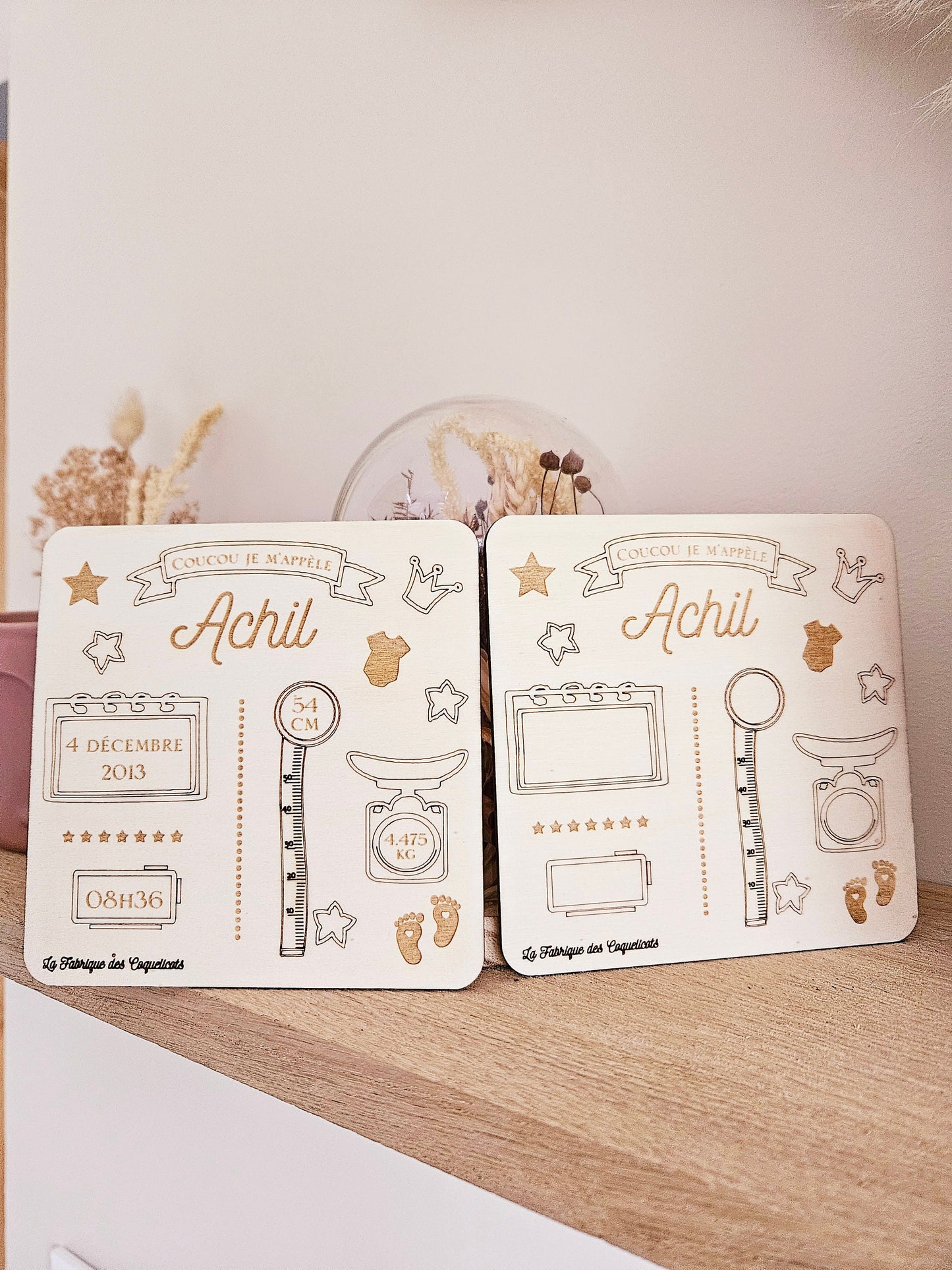 carte de naissance - info de naissance - grossesse - prénom - cadeau personnalisé