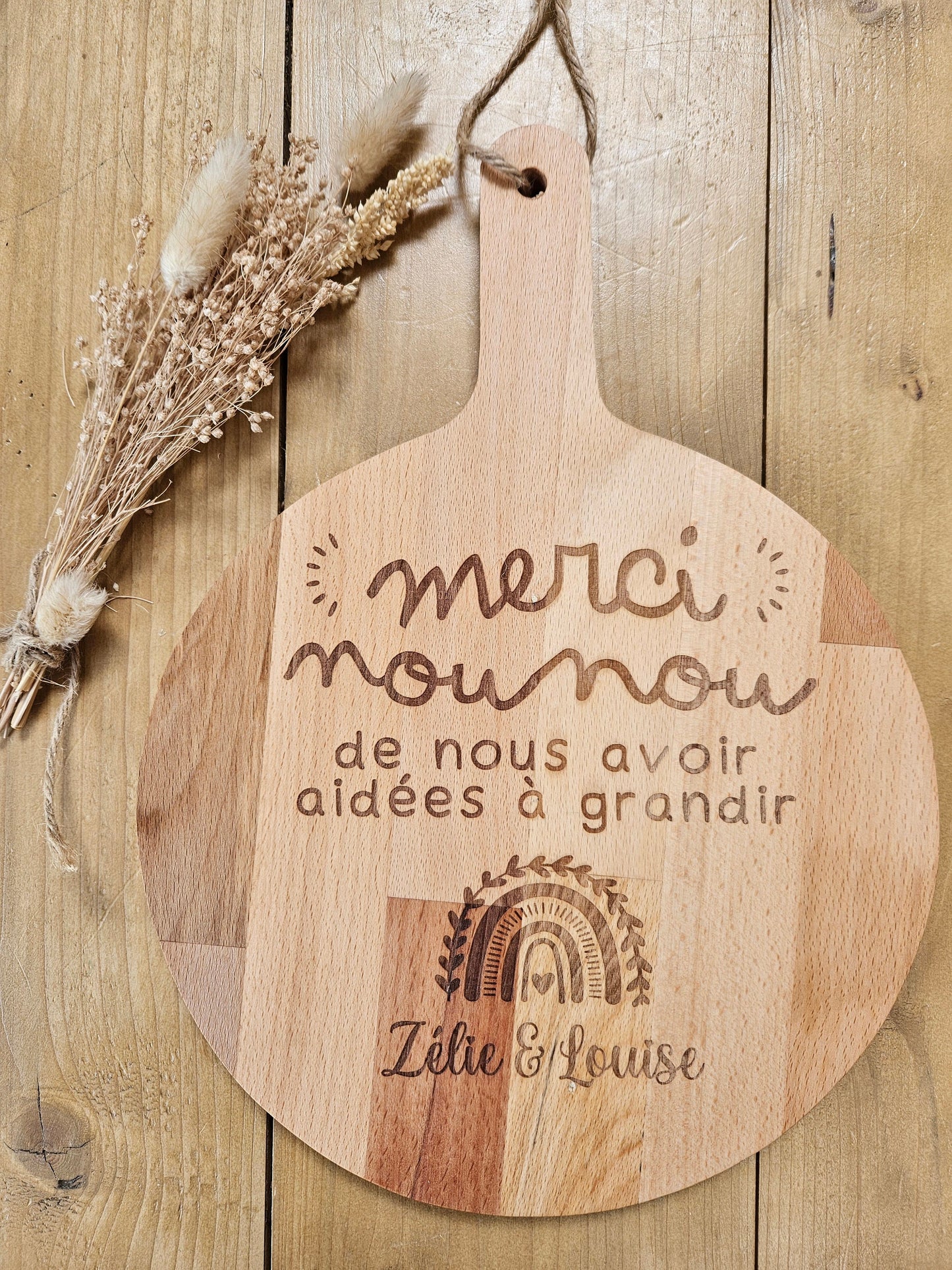 Planche à découper / déco maison / planche cuisine personnalisé / cadeau MERCI/ cadeau / cadeau personnalisé / cadeau femme mamie maitresse