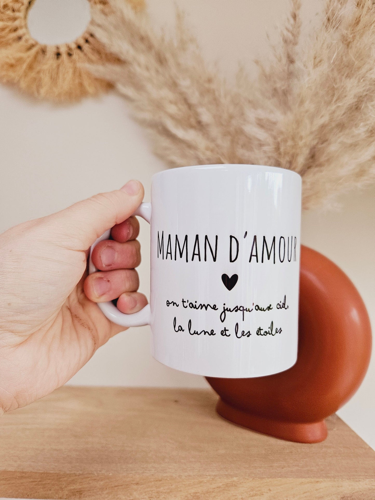 Tasse personnalisée message coeur - cadeau amour femme nounou maitresse papa papi mamie - céramique ou métal