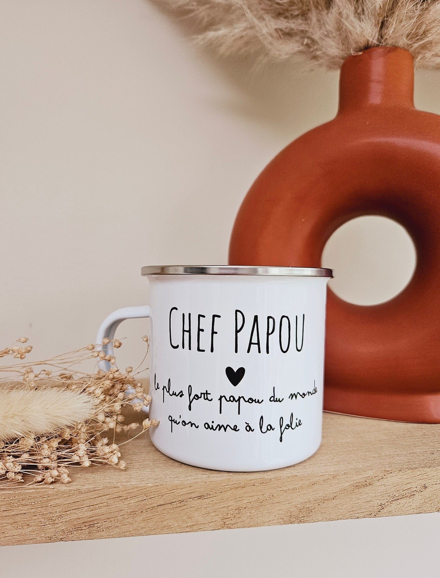 Tasse personnalisée message coeur - cadeau amour femme nounou maitresse papa papi mamie - céramique ou métal