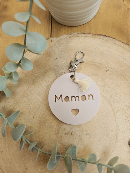 Porte-clés personnalisé à message - maman mamie marraine parrain cadeau enfant nounou maitresse / maitre/ papy