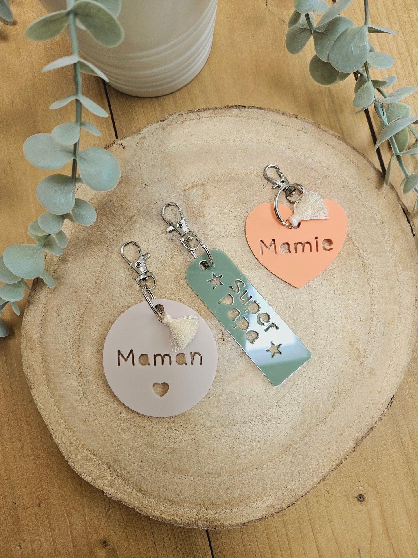 Porte-clés personnalisé à message - maman mamie marraine parrain cadeau enfant nounou maitresse / maitre/ papy