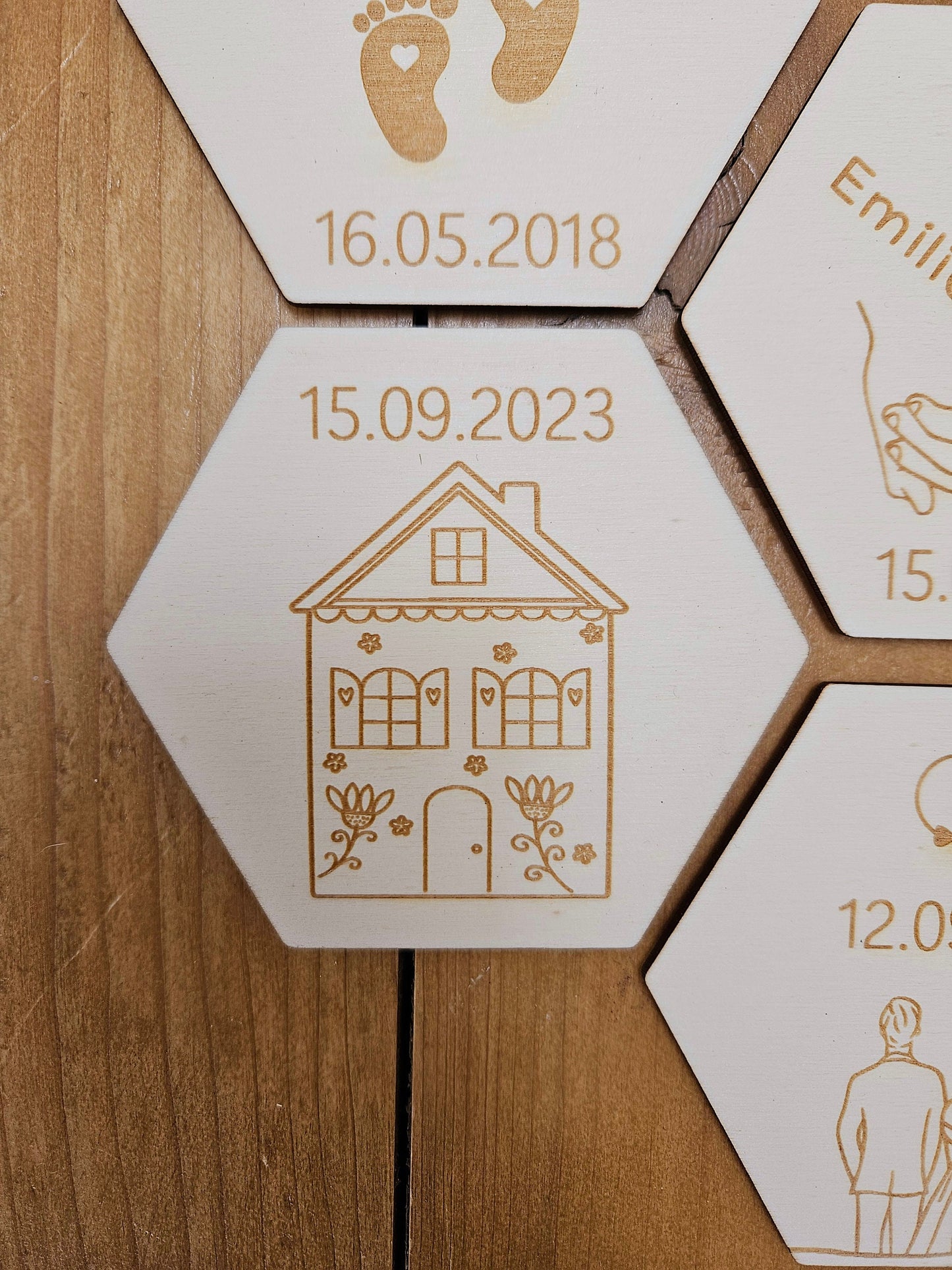 Hexagone étape / carte etape / decoration murale / magnet / famille amour mariage souvenir naissance bébé cadeau personnalisé
