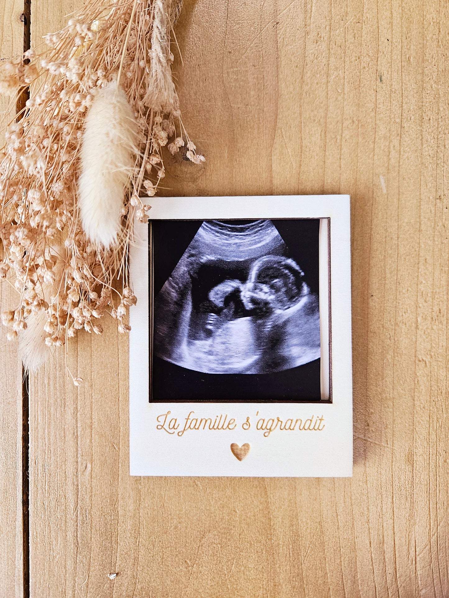 Polaroïd personnalisé bois - magnet - polaroïd photo personnalise cadeau femme  maitresse nounou mamie annonce mariage grossesse témoin