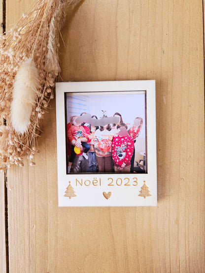 Polaroïd personnalisé bois - magnet - polaroïd photo personnalise cadeau femme  maitresse nounou mamie annonce mariage grossesse témoin