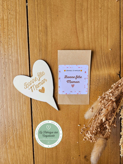 Sachet de graine de fleur et d'amour à planter - personnalisé - cadeau invité - maîtresse - mariage - témoin - baptême mamie maman papa fête