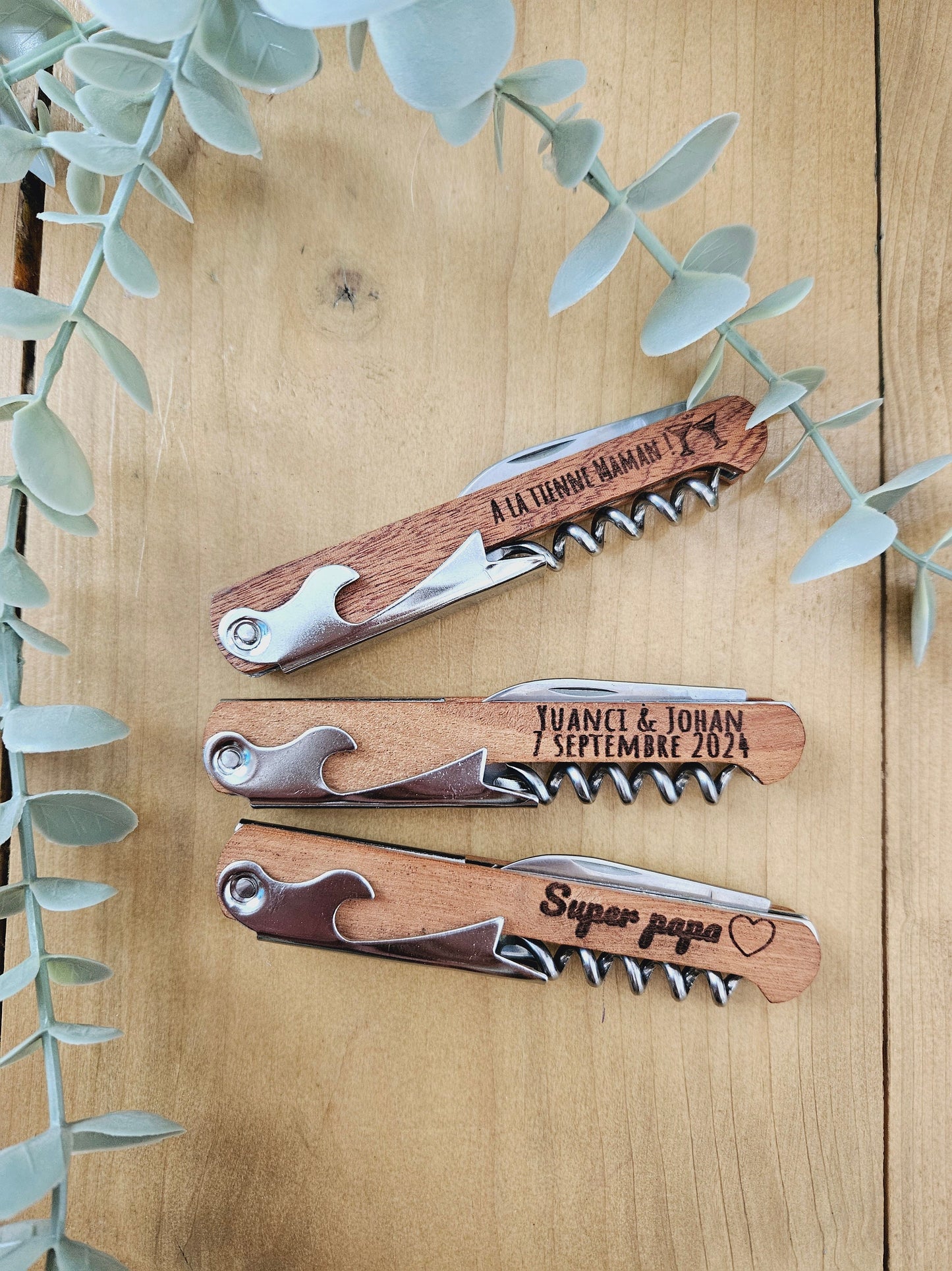 Tire bouchon - Limonadier en bois gravé | personnalisé | cadeau homme papy papa maman homme / témoin parrain cadeau pour lui | amis