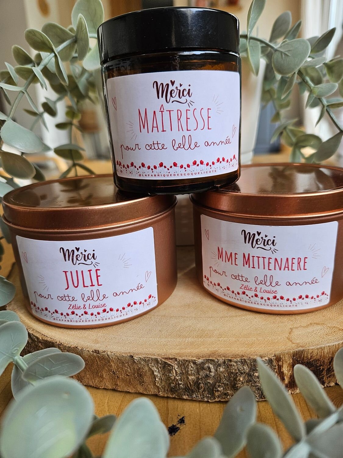 Bougie personnalisée MERCI - nounou atsem maitresse copine cadeau enfant fin année scolaire - bonne fête - professeur - cadeau merci