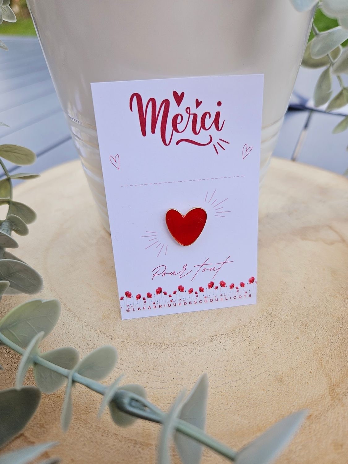 Pin's - COEUR /cadeau maitresse - fin année / Noël / merci - atsem evjf cadeau invité / maman mamie -nounou - collègue - cadeau merci