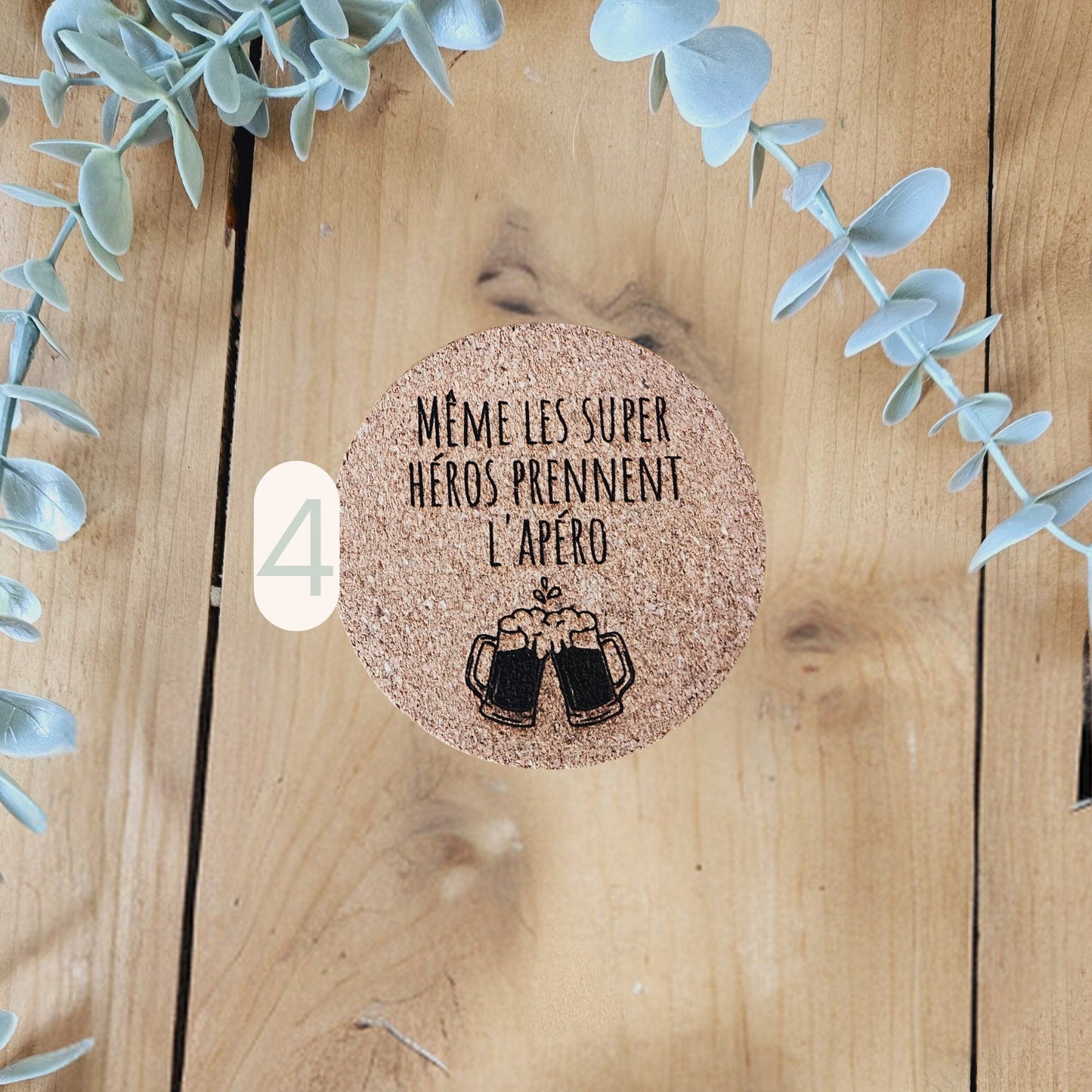 Dessous verre personnalisé - sous verre - cadeau personnalisé  - cadeau homme femme fête anniversaire parrain témoi futur parrent