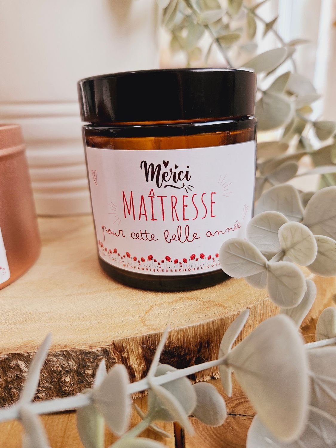 Bougie personnalisée MERCI - nounou atsem maitresse copine cadeau enfant fin année scolaire - bonne fête - professeur - cadeau merci