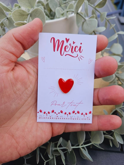 Pin's - COEUR /cadeau maitresse - fin année / Noël / merci - atsem evjf cadeau invité / maman mamie -nounou - collègue - cadeau merci