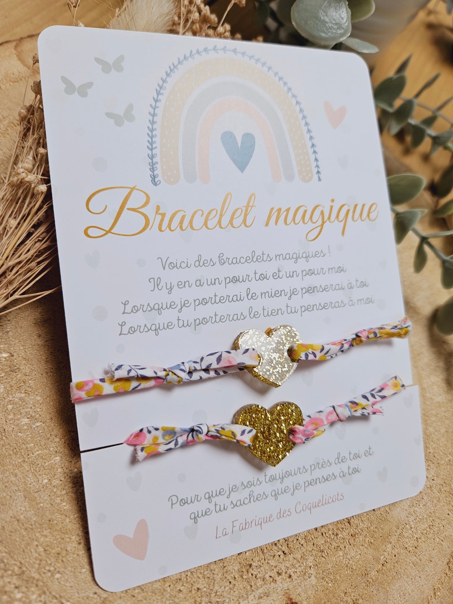 Bracelet premier jour d'école / réconfort / lien parent enfant maternelle / bracelet magique / rentrée scolaire / fille garçon / liberty
