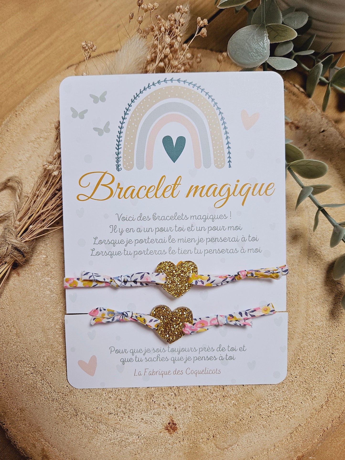 Bracelet premier jour d'école / réconfort / lien parent enfant maternelle / bracelet magique / rentrée scolaire / fille garçon / liberty