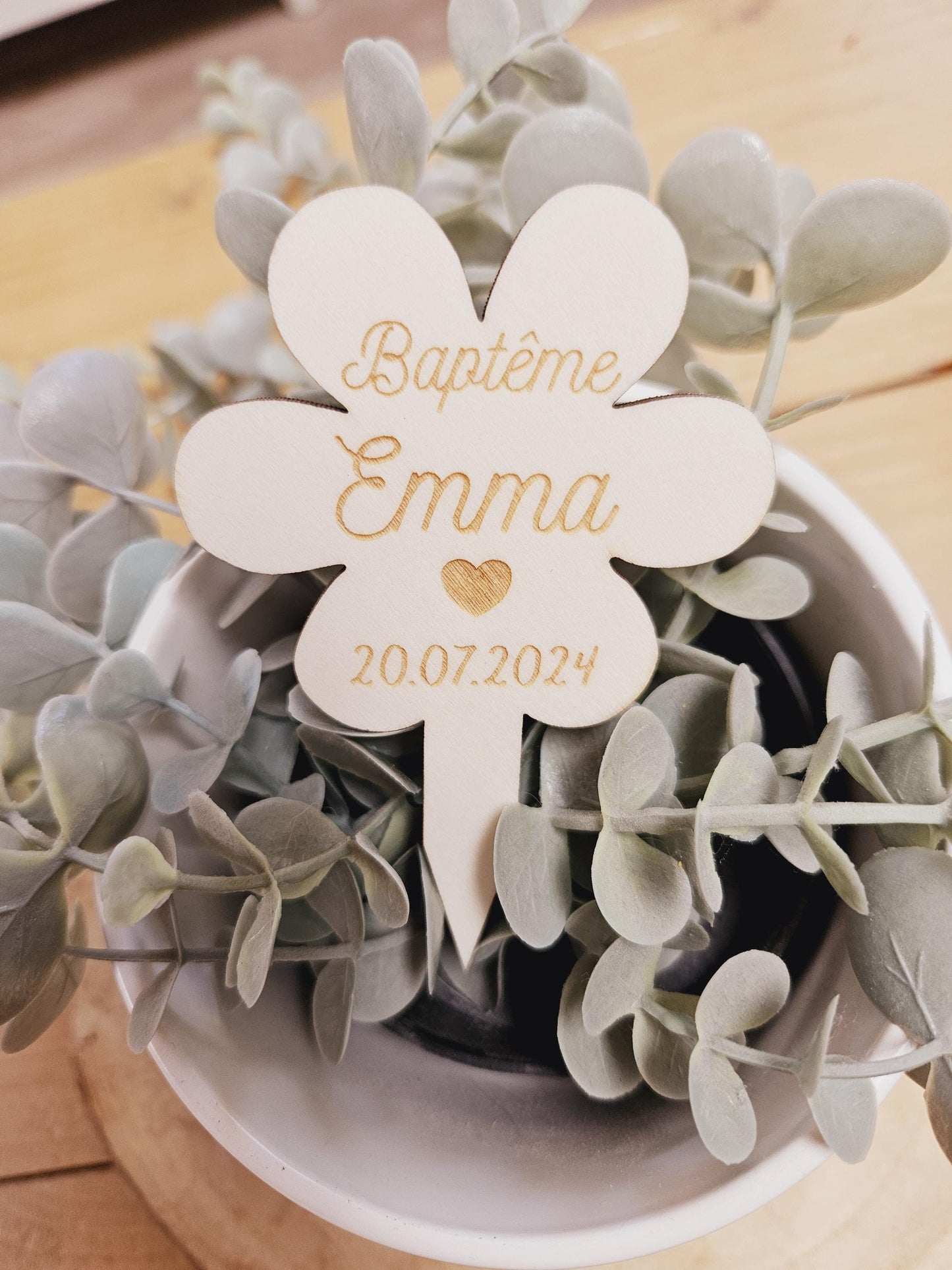 Etiquette/pic a plante- à planter- cadeau personnalisé - fleur bois à planter fleurs cadeau femme nounou papa homme papy annonce mariage