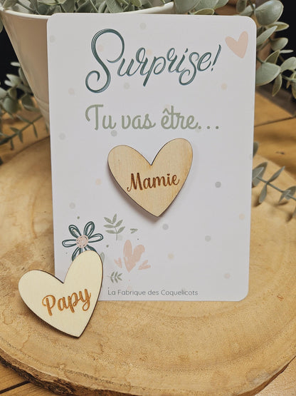 Pins ou broche | Marraine parrain témoin mamie papy futur papa annonce tatie tonton grand frère grande soeur | grossesse