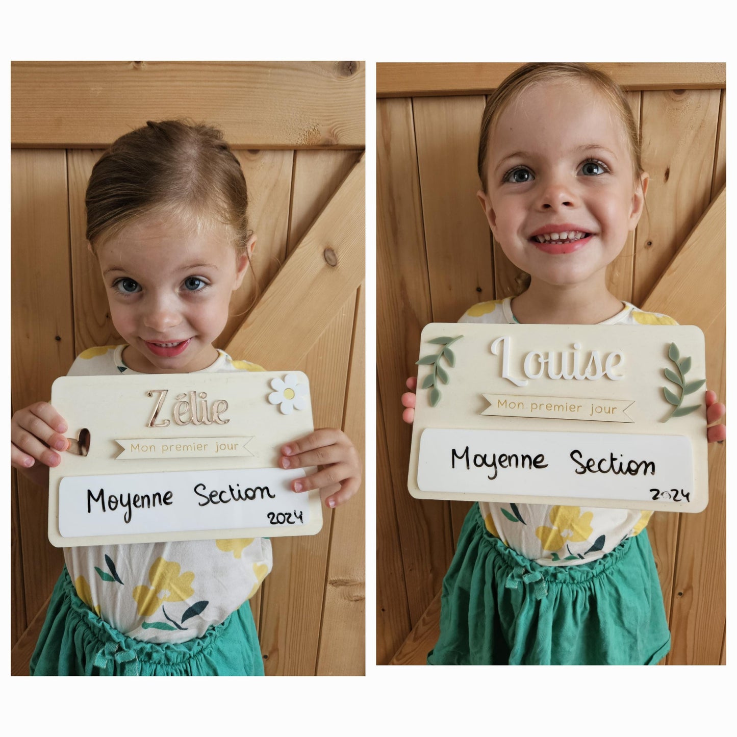 Pancarte rentrée des classes - prénom couleur - effaçable - durable