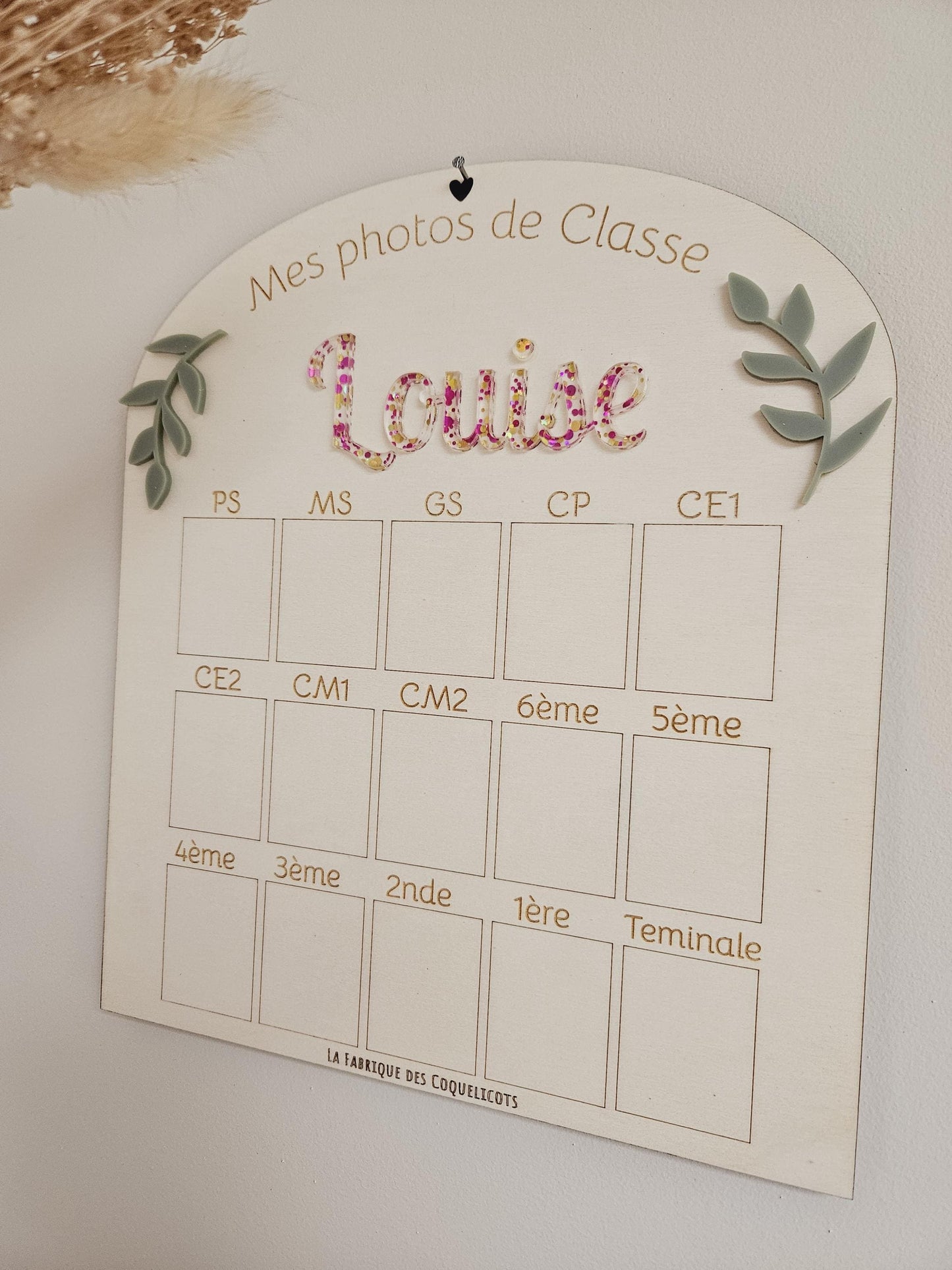 Pancarte cadre / plaque photo de classe - petite section a la terminale