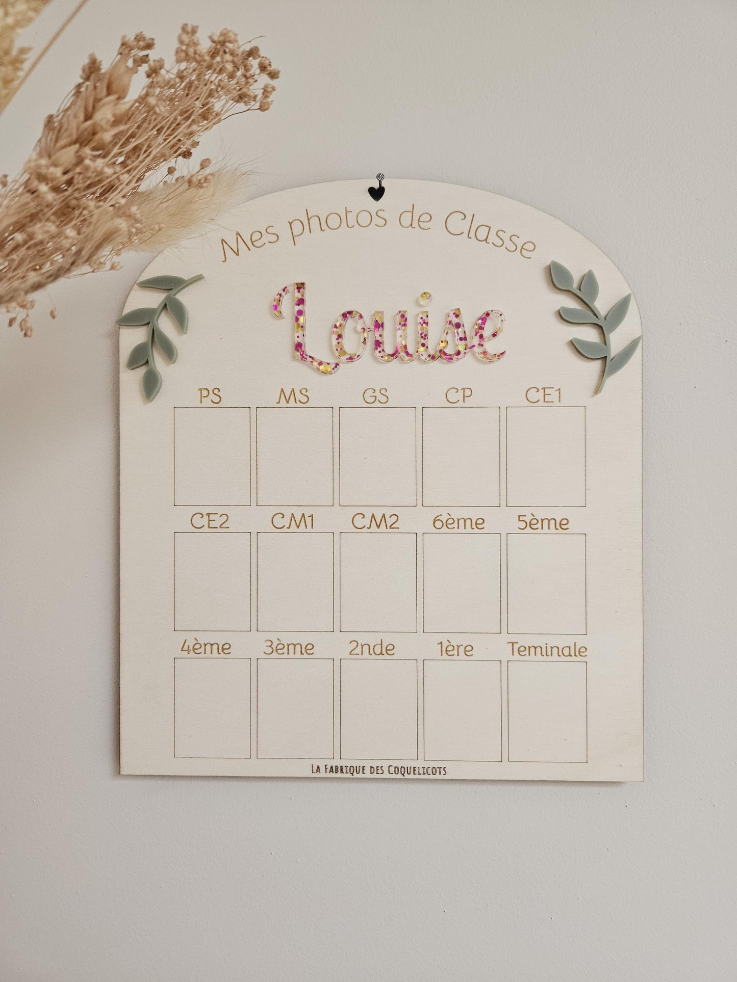 Pancarte cadre / plaque photo de classe - petite section a la terminale