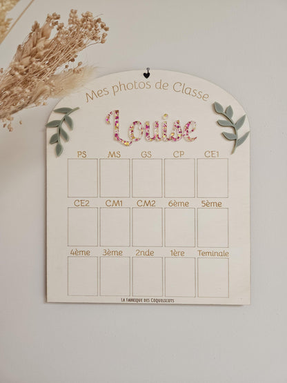 Pancarte cadre / plaque photo de classe - petite section a la terminale