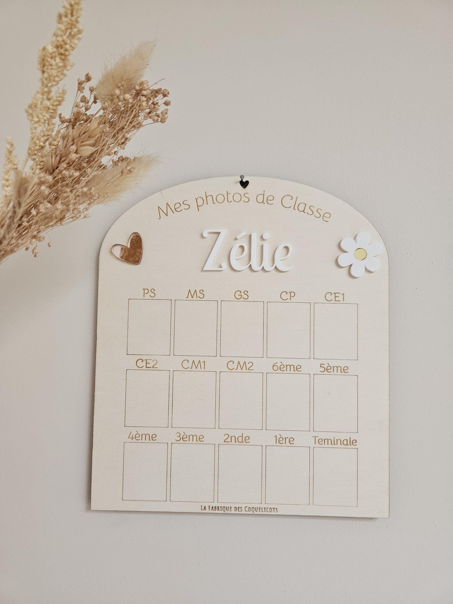 Pancarte cadre / plaque photo de classe - petite section a la terminale