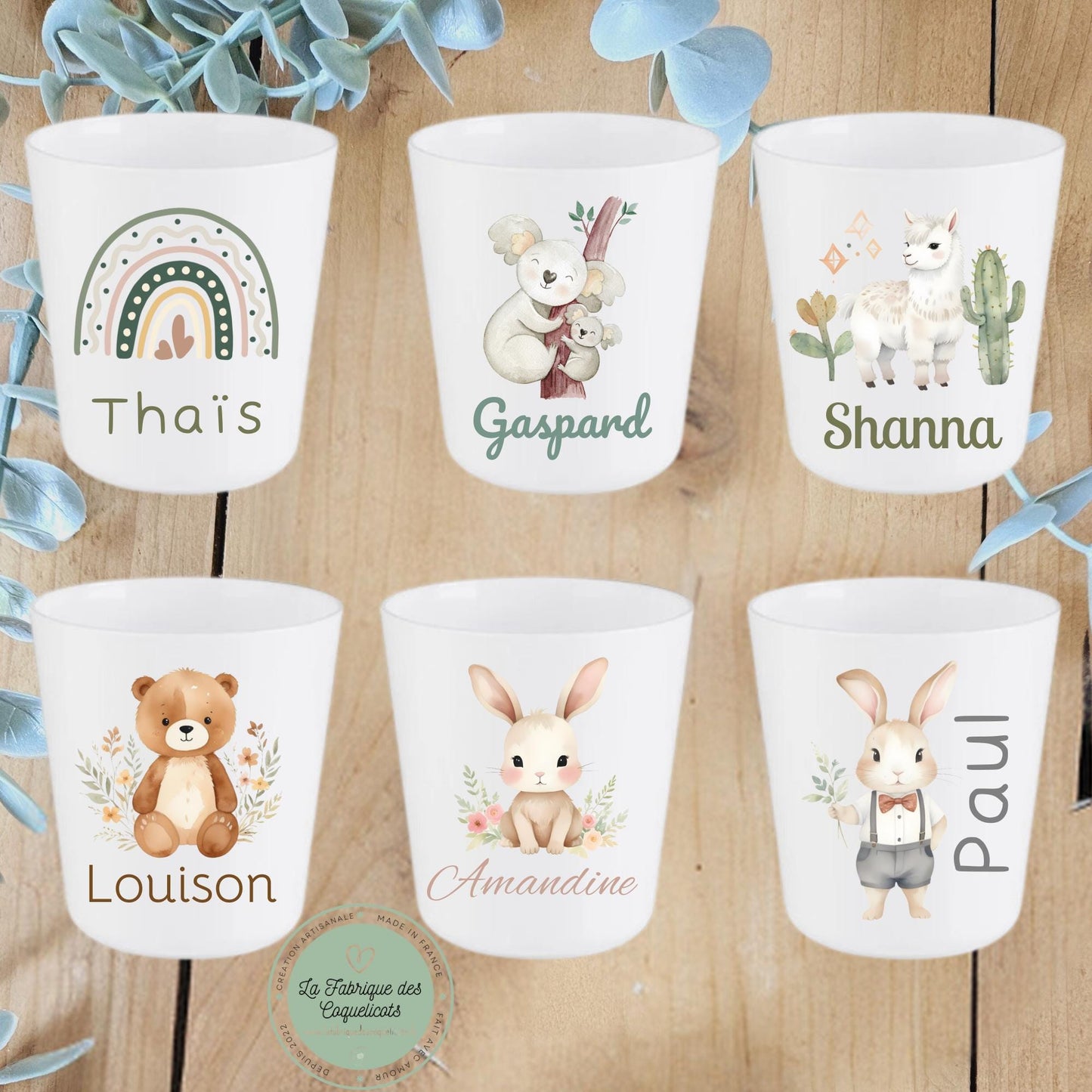 Gobelet / verre personnalisé enfant bébé / cadeau personnalisé rentrée des classes école maternelle / incassable / fille GARCON