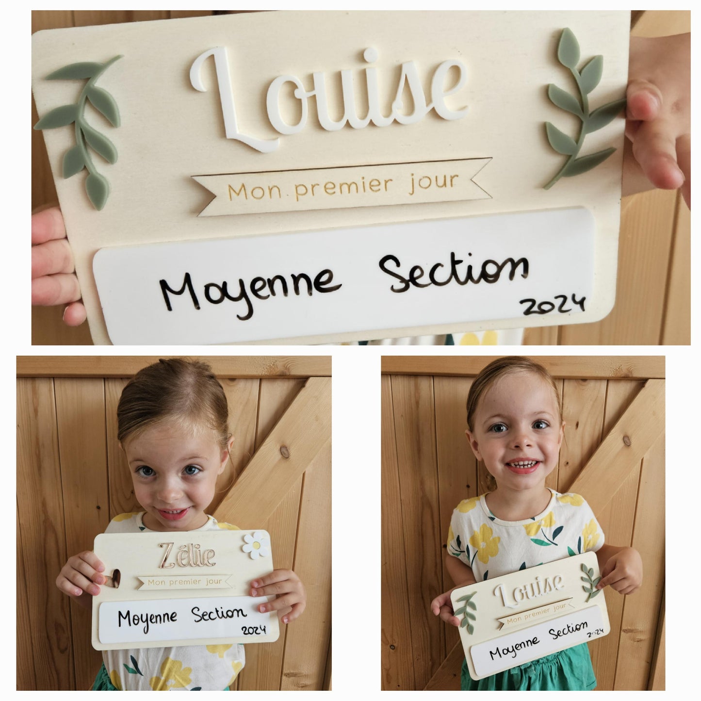 Pancarte rentrée des classes - prénom couleur - effaçable - durable