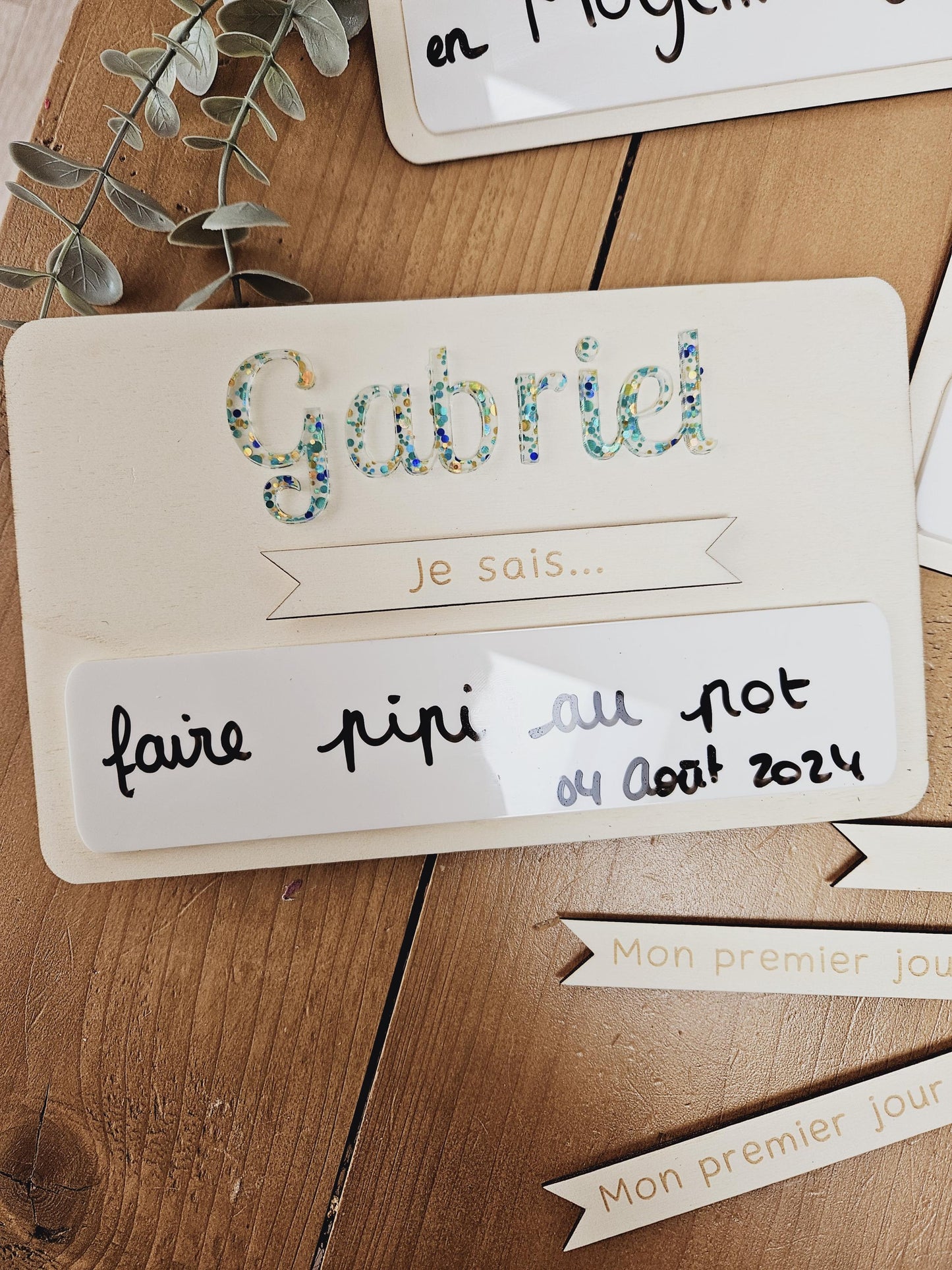 Pancarte rentrée des classes - prénom couleur - effaçable - durable