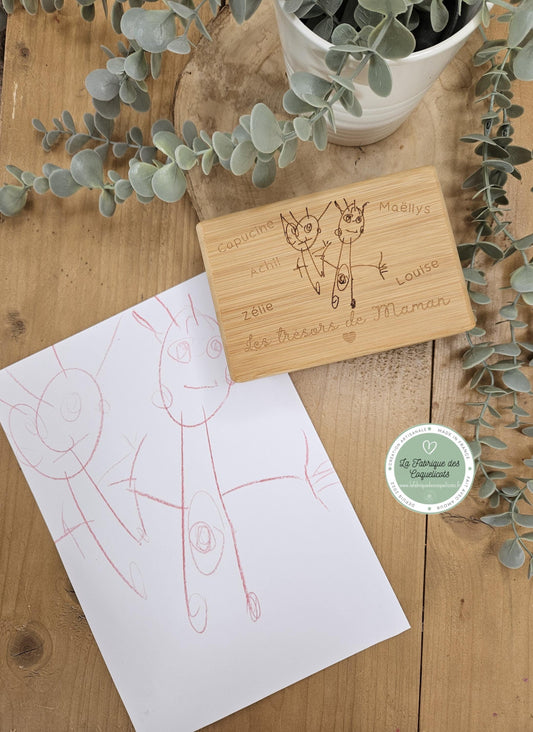 Boite à bijoux personnalisée - dessin enfant - cadeau femme - maman nounou mamie soeur copine - fête - noël - cadeau enfant