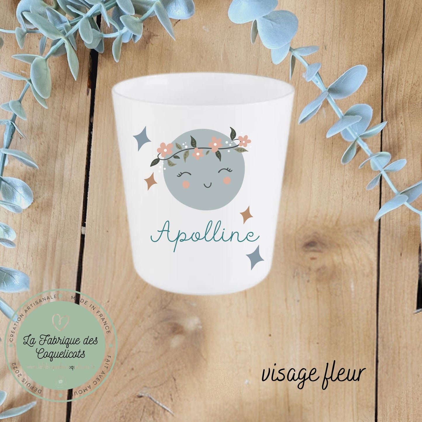 Gobelet / verre personnalisé enfant bébé / cadeau personnalisé rentrée des classes école maternelle / incassable / fille