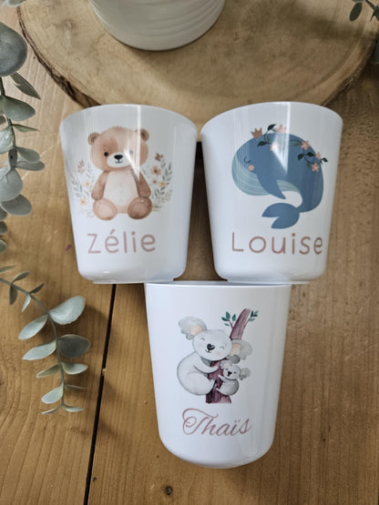 Gobelet / verre personnalisé enfant bébé / cadeau personnalisé rentrée des classes école maternelle / incassable / fille GARCON