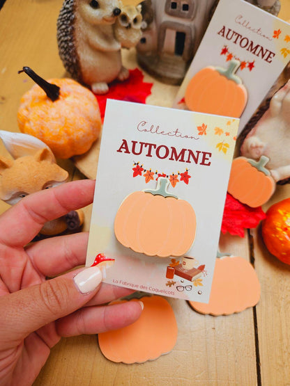 Broche citrouille coloré - déco automne - Edition limitée - happy fall - Pumpkin- automne - broche personnalisé - cadeau femme - halloween
