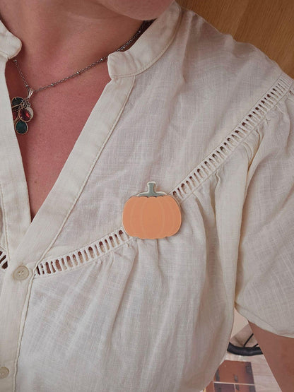 Broche citrouille coloré - déco automne - Edition limitée - happy fall - Pumpkin- automne - broche personnalisé - cadeau femme - halloween